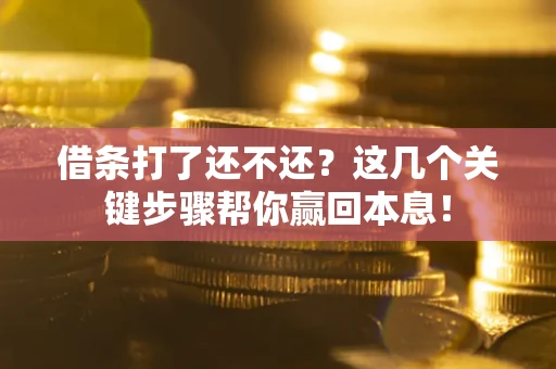济南借条打了还不还？这几个关键步骤帮你赢回本息！