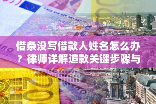 济南借条没写借款人姓名怎么办？律师详解追款关键步骤与证据链构建