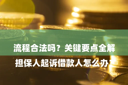 济南

担保人起诉借款人怎么办？流程合法吗？关键要点全解析